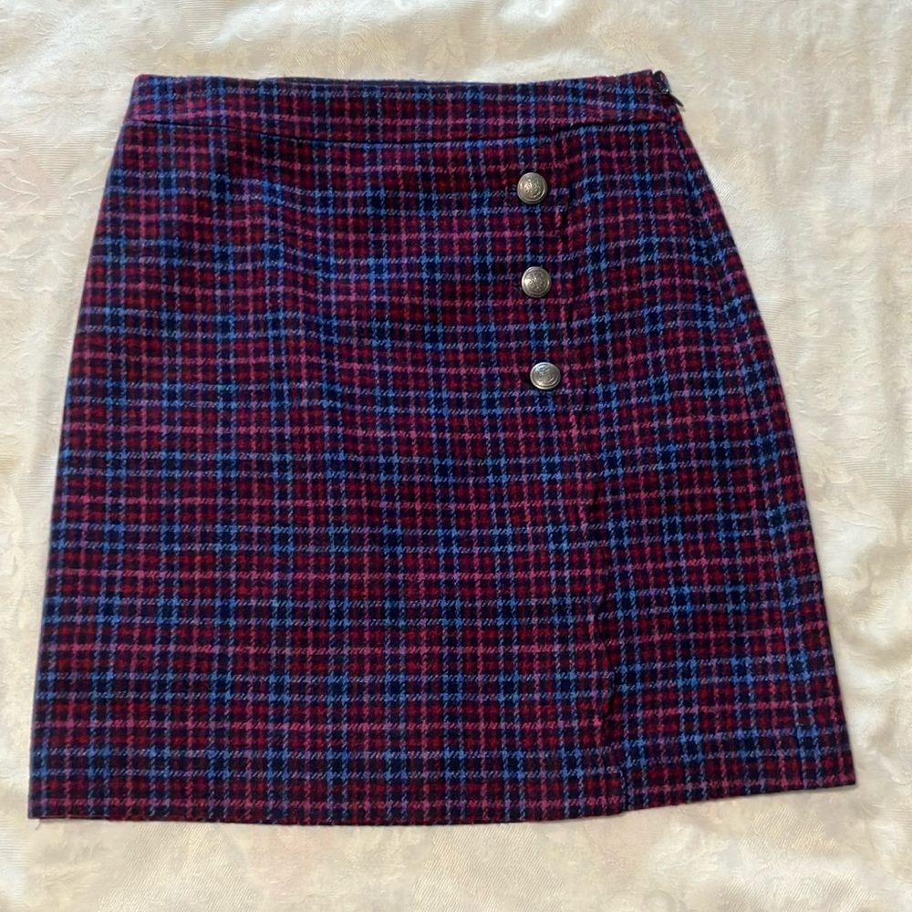 Talbots Petite Wool Blend Plaid Skirt P2